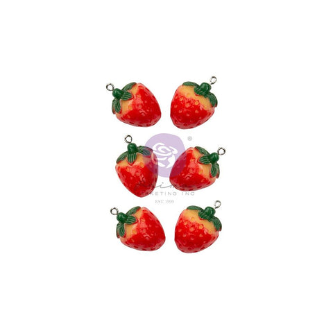 Strawberry Milkshake  - Prima Marketing - Enamel Charms 6/Pkg