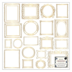 Brighton - BoBunny - Specialty Paper 12"X12" - Acetate w/Gold Foil - Gold Frames (3896)