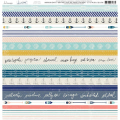 AC Heidi Swapp Set Sail 12x12 Paper: Rope Knot Chart - Scrapbook