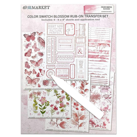 Color Swatch: Blossom - 49 & Market - Rub-Ons 6"X8" 6/Sheets (0094)