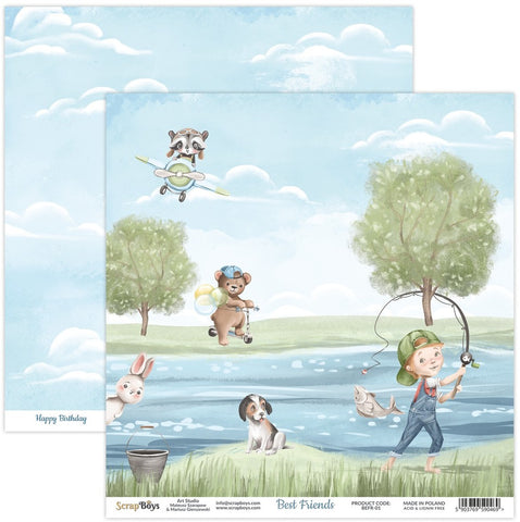 Best Friends - ScrapBoys - 12"X12" Patterned Paper - 01