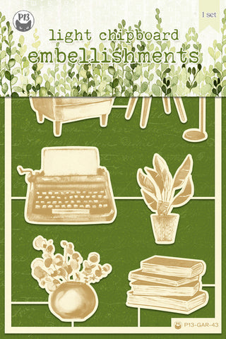 The Garden of Books  - P13 - Chipboard Embellishments - 01