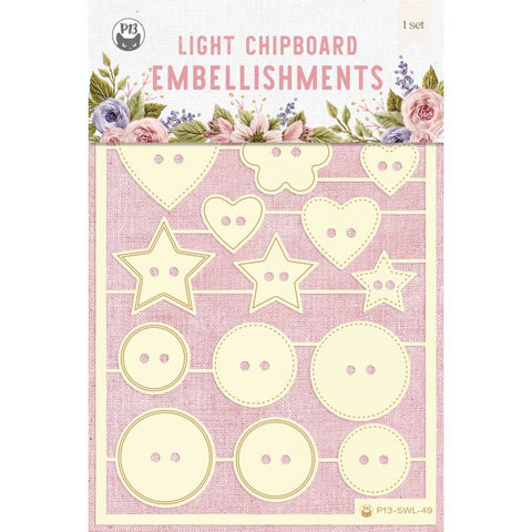 Stitched With Love  - P13 - Chipboard Embellishments 4"X6" - #06
