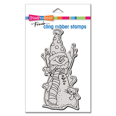 Stampendous - Cling Mini Slim Stamp - Snowman Reach (3.75" X 5.75") (5587)