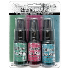 Tim Holtz - Distress Mica Stain Set -  Holiday Set# 4 -Merry Mint, Cocktail Party, Shiny Bauble (Christmas 2022) (1166)