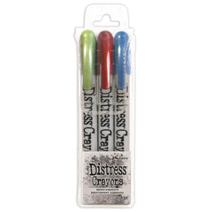 Tim Holtz - Distress Crayon Pearl Set - Holiday Set# 3 - Fresh Balsam, Tart Cranberry, Winter Frost (Christmas 2022) (1173)