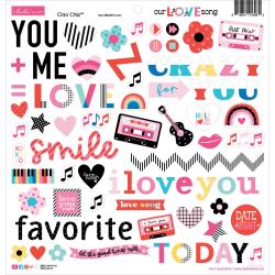 Our Love Song  - Bella Blvd - Chipboard Stickers 12"X12" - Icons (3982)