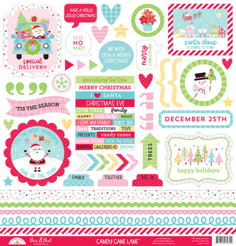 Candy Cane Lane - Doodlebug - 12"x12" Cardstock Stickers -This & That