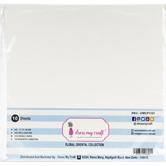 Dress My Craft - Specialty Paper 12"X12" 10/Pkg - Flower Making - White (285 GSM) (0006)
