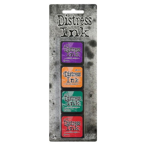 Tim Holtz - Distress Mini Ink Kits - Kit #15 (Wilted Violet, Carved Pumpkin, Lucky Clover, Candied Apple) (6752)