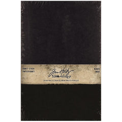 Tim Holtz - Idea-Ology - Kraft-Stock Stack Cardstock Pad 6"X9" 24/Pkg - Black (1456)