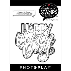 PhotoPlay - Say It With Stamps - DIE SET - Happy Birthday Large Phrase