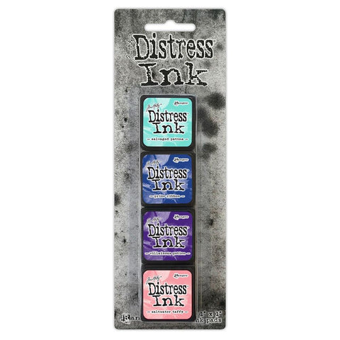 Tim Holtz - Distress Mini Ink Pads 4/Pkg - #17 (Salvaged Patina, Prize Ribbon, Villianous Potion, Saltwater Taffy) (9125)