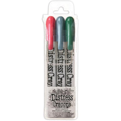 Tim Holtz - Distress Crayon Pearl Set - Holiday Set# 1 (PEPPERMINT STICK, FROSTED JUNIPER  and TREE LOT) (8258)