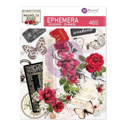 Magnolia Rouge - Prima Marketing - Cardstock Ephemera 48/Pkg w/Foil Detail  (8236)