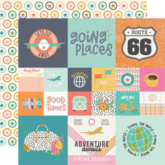 Let's Go! - Simple Stories - Double-Sided Cardstock 12"X12" - 2"X2" & 4"X4" Elements