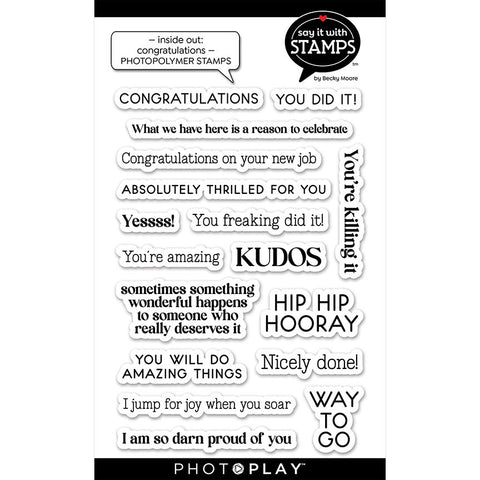 PhotoPlay - Say It With Stamps - Clear Stamp - Inside Out: Congratulations