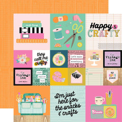 Let's Get Crafty - Simple Stories - Double-Sided Cardstock 12"X12" - 2"X2" & 4"X4" Elements