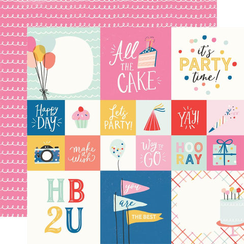 Celebrate! - Simple Stories - Double-Sided Cardstock 12"X12" - 2"X2" & 4"X4" Elements