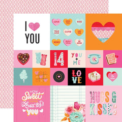 Heart Eyes - Simple Stories - Double-Sided Cardstock 12"X12" - 2"X2" & 4"X4" Elements