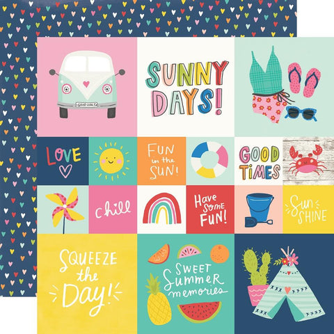 Sunkissed - Simple Stories - Double-Sided Cardstock 12"X12" - 2"X2" & 4"X4" Elements