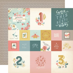 Wildflower - Simple Stories - Double-Sided Cardstock 12"X12" - 2"X2" & 4"X4" Elements