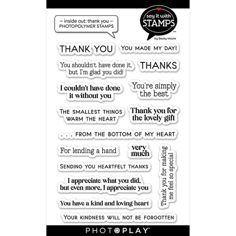 PhotoPlay - Say It With Stamps - Clear Stamp - Inside Out: Thank You