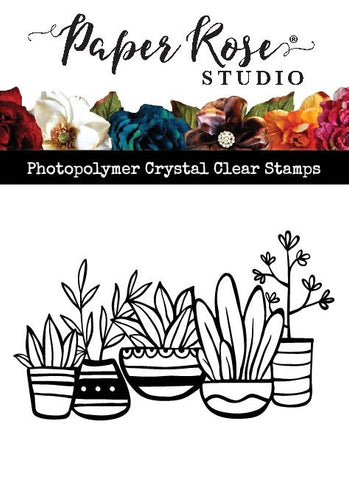 Paper Rose - Clear Stamp - Flower Pot Border 2