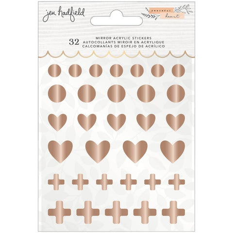 Peaceful Heart - Jen Hadfield - Mirror Acrylic Stickers 32/Pkg