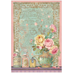 Rose Parfum - Stamperia  - Rice Paper Sheet A4 - Parfumeur Royal (5658)
