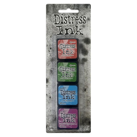 Tim Holtz - Distress Mini Ink Kits - Kit #2 (Fired Brick, Mowed Lawn, Salty Ocean, Seedless Preserves)