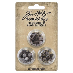 Tim Holtz - Idea-Ology - Metal Large Fasteners - Antique Silver, Copper & Brass (3146)