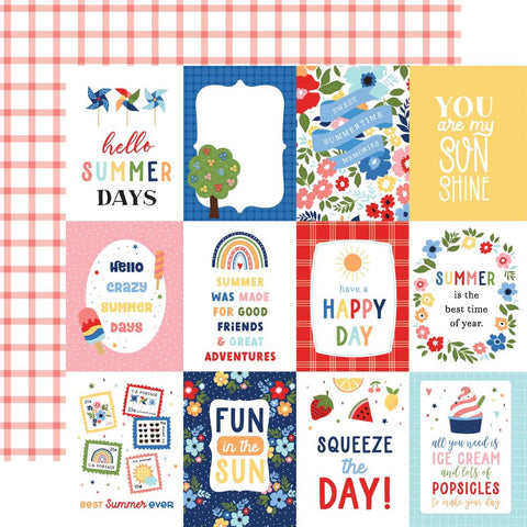 My Favorite Summer - Echo Park - Double-Sided Cardstock 12"X12" - 3"X4" Journaling Cards