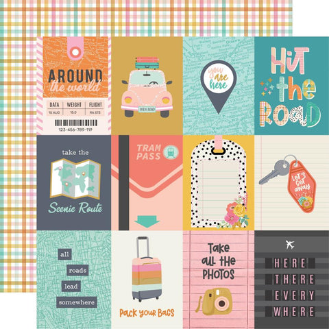 Let's Go! - Simple Stories - Double-Sided Cardstock 12"X12" -  3"X4" Elements