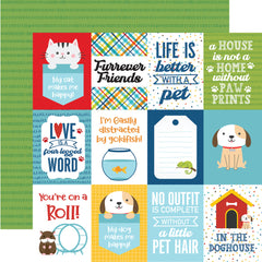 Pets - Echo Park - Double-Sided Cardstock 12"X12" - 3"X4" Journaling Cards
