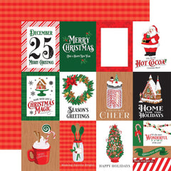 Christmas Cheer  - Carta Bella - Double-Sided Cardstock 12"X12" - 3"X4" Journaling Cards