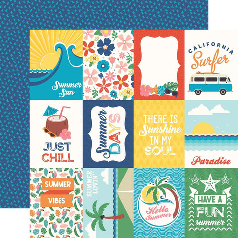 Endless Summer - Echo Park - Double-Sided Cardstock 12"X12" - 3"X4" Journaling Cards