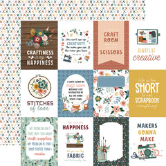 Let's Create - Echo Park - Double-Sided Cardstock 12"X12" - 3"X4" Journaling Cards
