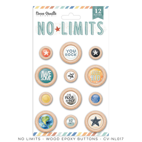 No Limits - Cocoa Vanilla -Wood Epoxy Buttons