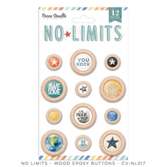 No Limits - Cocoa Vanilla -Wood Epoxy Buttons