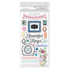 Brighton - BoBunny -  Thickers Stickers 68/Pkg Phrase/Chipboard  - Beautiful Things (4015)