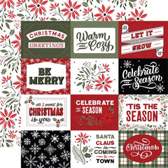 Salutations Christmas  - Echo Park - Double-Sided Cardstock 12"X12" - 4"X3" Journaling Cards