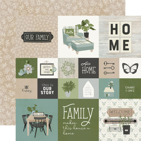 The Simple Life - Simple Stories - Double-Sided Cardstock 12"X12" - 4"X4" Elements