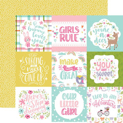 All About A Girl - Echo Park - Double-Sided Cardstock 12"X12" - 4"X4" Journaling Cards