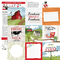 Farmhouse Living - Carta Bella - Double-Sided Cardstock 12"X12" - 4"X4" Journaling Cards