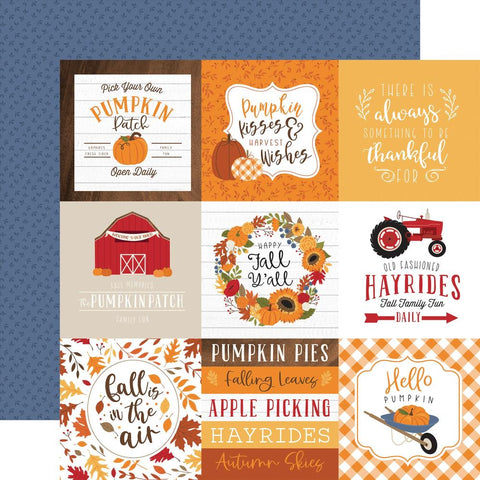 Fall - Echo Park - Double-Sided Cardstock 12"X12" - 4"X4" Journaling Cards