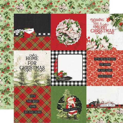 Simple Vintage Christmas Lodge - Simple Stories - Double-Sided Cardstock 12"X12" - 4"X4" Elements