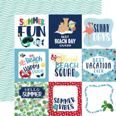 Beach Party - Carta Bella - Double-Sided Cardstock 12"X12" -  4"X4" Journaling Cards