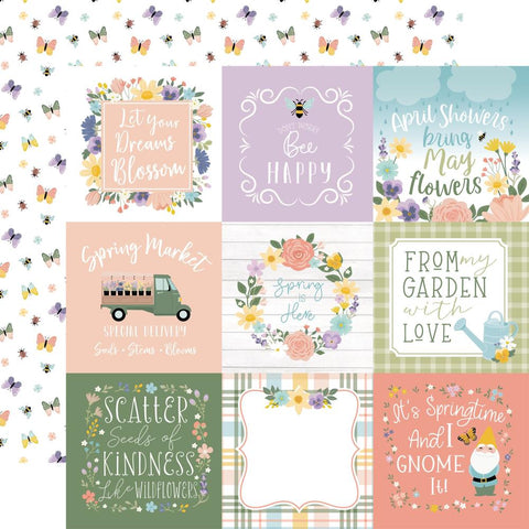 It's Spring Time - Echo Park - Double-Sided Cardstock 12"X12" - 4"X4" Journaling Cards