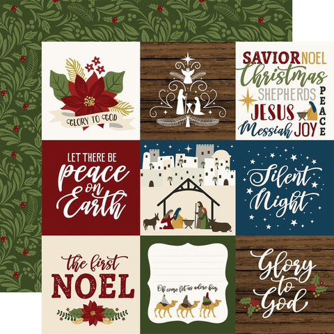 The First Noel - Echo Park - Double-Sided Cardstock 12"X12" - 4"X4" Journaling Cards